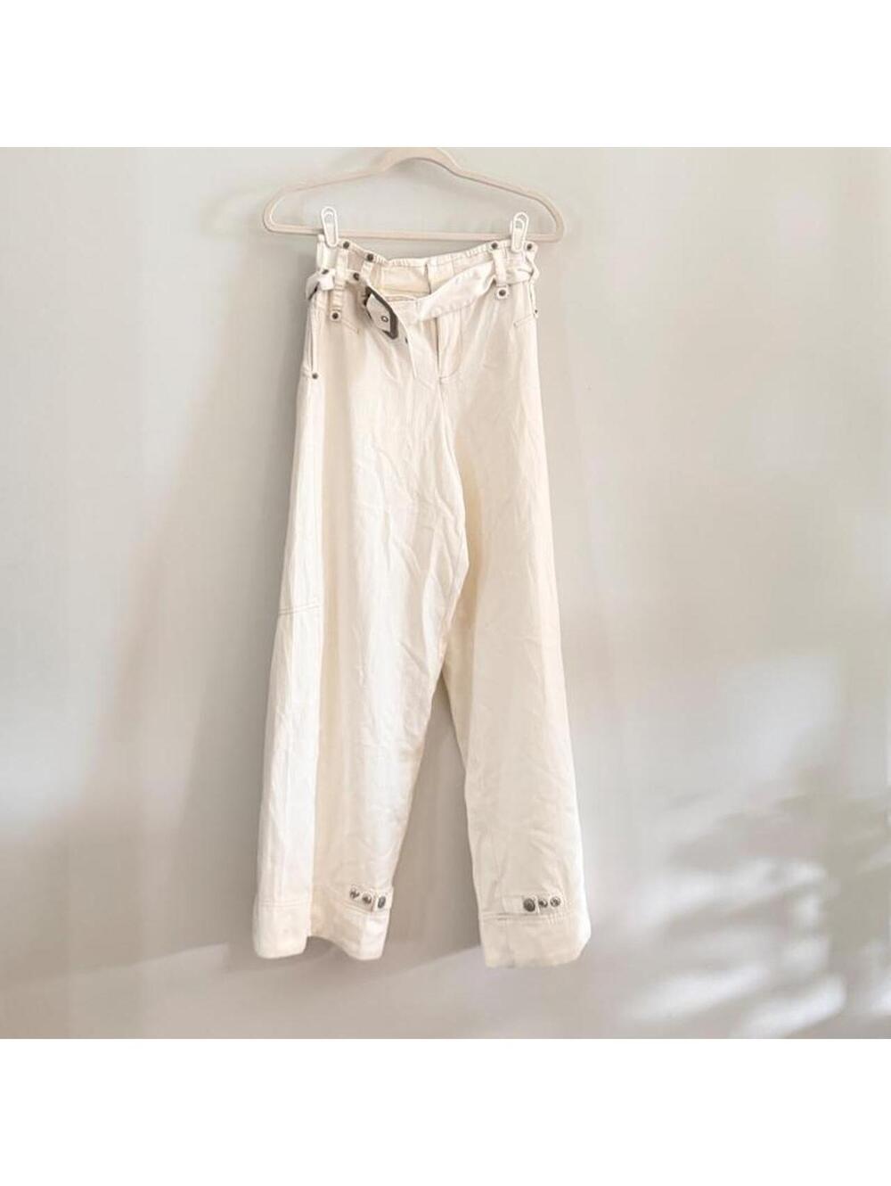 Free People We The Free Sloane Belted Baggy Pants in White